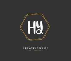 HY Initial letter handwriting and  signature logo. A concept handwriting initial logo with template element. vector