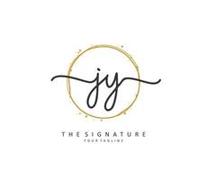 JY Initial letter handwriting and  signature logo. A concept handwriting initial logo with template element. vector