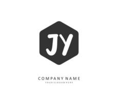 JY Initial letter handwriting and  signature logo. A concept handwriting initial logo with template element. vector