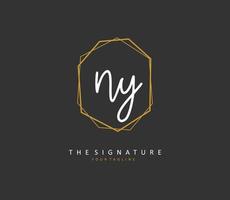 Nueva York inicial letra escritura y firma logo. un concepto escritura inicial logo con modelo elemento. vector