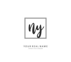 NY Initial letter handwriting and  signature logo. A concept handwriting initial logo with template element. vector