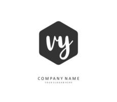 VY Initial letter handwriting and  signature logo. A concept handwriting initial logo with template element. vector