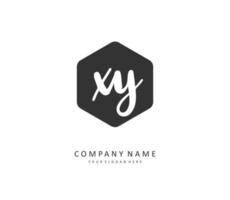 XY Initial letter handwriting and  signature logo. A concept handwriting initial logo with template element. vector