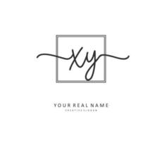 XY Initial letter handwriting and  signature logo. A concept handwriting initial logo with template element. vector