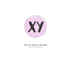 XY Initial letter handwriting and  signature logo. A concept handwriting initial logo with template element. vector