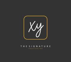 XY Initial letter handwriting and  signature logo. A concept handwriting initial logo with template element. vector