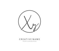 XY Initial letter handwriting and  signature logo. A concept handwriting initial logo with template element. vector