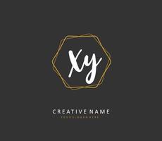 XY Initial letter handwriting and  signature logo. A concept handwriting initial logo with template element. vector