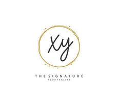 XY Initial letter handwriting and  signature logo. A concept handwriting initial logo with template element. vector