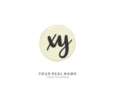 XY Initial letter handwriting and  signature logo. A concept handwriting initial logo with template element. vector