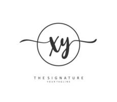 XY Initial letter handwriting and  signature logo. A concept handwriting initial logo with template element. vector