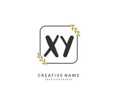 XY Initial letter handwriting and  signature logo. A concept handwriting initial logo with template element. vector