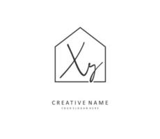 XY Initial letter handwriting and  signature logo. A concept handwriting initial logo with template element. vector