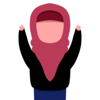 menina hijab muslimah Ramadhan desenho animado png