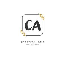 C A CA Initial letter handwriting and  signature logo. A concept handwriting initial logo with template element. vector