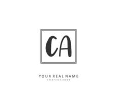 C A CA Initial letter handwriting and  signature logo. A concept handwriting initial logo with template element. vector