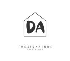 DA Initial letter handwriting and  signature logo. A concept handwriting initial logo with template element. vector