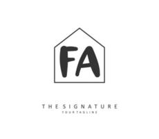 F A FA Initial letter handwriting and  signature logo. A concept handwriting initial logo with template element. vector