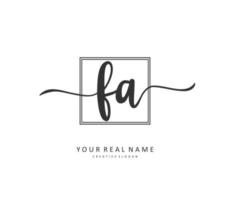 F A FA Initial letter handwriting and  signature logo. A concept handwriting initial logo with template element. vector