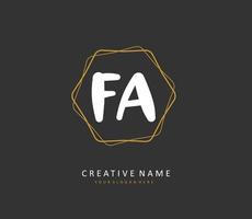 F A FA Initial letter handwriting and  signature logo. A concept handwriting initial logo with template element. vector