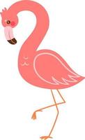 Adorable and Cute Flamingo Flat Vector Illustration