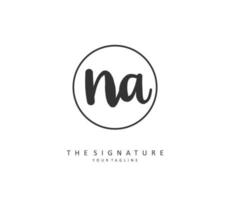 N A NA Initial letter handwriting and  signature logo. A concept handwriting initial logo with template element. vector