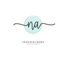 N A NA Initial letter handwriting and  signature logo. A concept handwriting initial logo with template element. vector