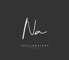 N A NA Initial letter handwriting and  signature logo. A concept handwriting initial logo with template element. vector