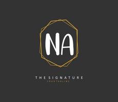 N A NA Initial letter handwriting and  signature logo. A concept handwriting initial logo with template element. vector