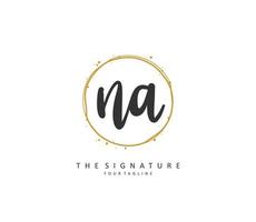 N A NA Initial letter handwriting and  signature logo. A concept handwriting initial logo with template element. vector