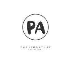 P A PA Initial letter handwriting and  signature logo. A concept handwriting initial logo with template element. vector