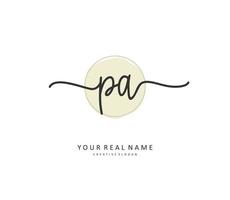 P A PA Initial letter handwriting and  signature logo. A concept handwriting initial logo with template element. vector