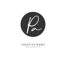 P A PA Initial letter handwriting and  signature logo. A concept handwriting initial logo with template element. vector