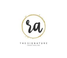 R A RA Initial letter handwriting and  signature logo. A concept handwriting initial logo with template element. vector