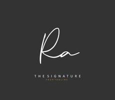 R A RA Initial letter handwriting and  signature logo. A concept handwriting initial logo with template element. vector