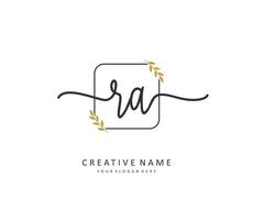 R A RA Initial letter handwriting and  signature logo. A concept handwriting initial logo with template element. vector