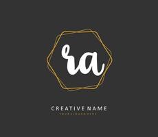 R A RA Initial letter handwriting and  signature logo. A concept handwriting initial logo with template element. vector