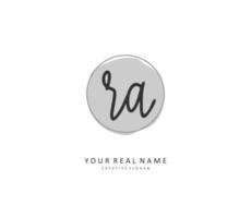 R A RA Initial letter handwriting and  signature logo. A concept handwriting initial logo with template element. vector