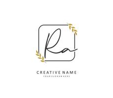 R A RA Initial letter handwriting and  signature logo. A concept handwriting initial logo with template element. vector