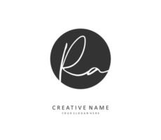 R A RA Initial letter handwriting and  signature logo. A concept handwriting initial logo with template element. vector