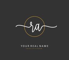 R A RA Initial letter handwriting and  signature logo. A concept handwriting initial logo with template element. vector