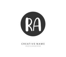 R A RA Initial letter handwriting and  signature logo. A concept handwriting initial logo with template element. vector