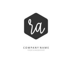 R A RA Initial letter handwriting and  signature logo. A concept handwriting initial logo with template element. vector