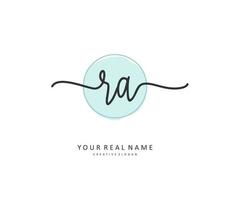 R A RA Initial letter handwriting and  signature logo. A concept handwriting initial logo with template element. vector