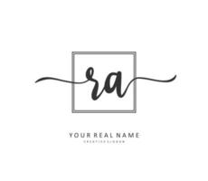 R A RA Initial letter handwriting and  signature logo. A concept handwriting initial logo with template element. vector