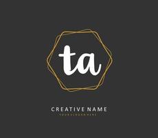 T A TA Initial letter handwriting and  signature logo. A concept handwriting initial logo with template element. vector