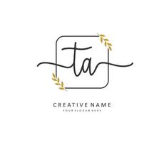 T A TA Initial letter handwriting and  signature logo. A concept handwriting initial logo with template element. vector