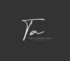 T A TA Initial letter handwriting and  signature logo. A concept handwriting initial logo with template element. vector