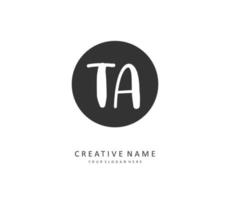 T A TA Initial letter handwriting and  signature logo. A concept handwriting initial logo with template element. vector