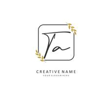 T A TA Initial letter handwriting and  signature logo. A concept handwriting initial logo with template element. vector